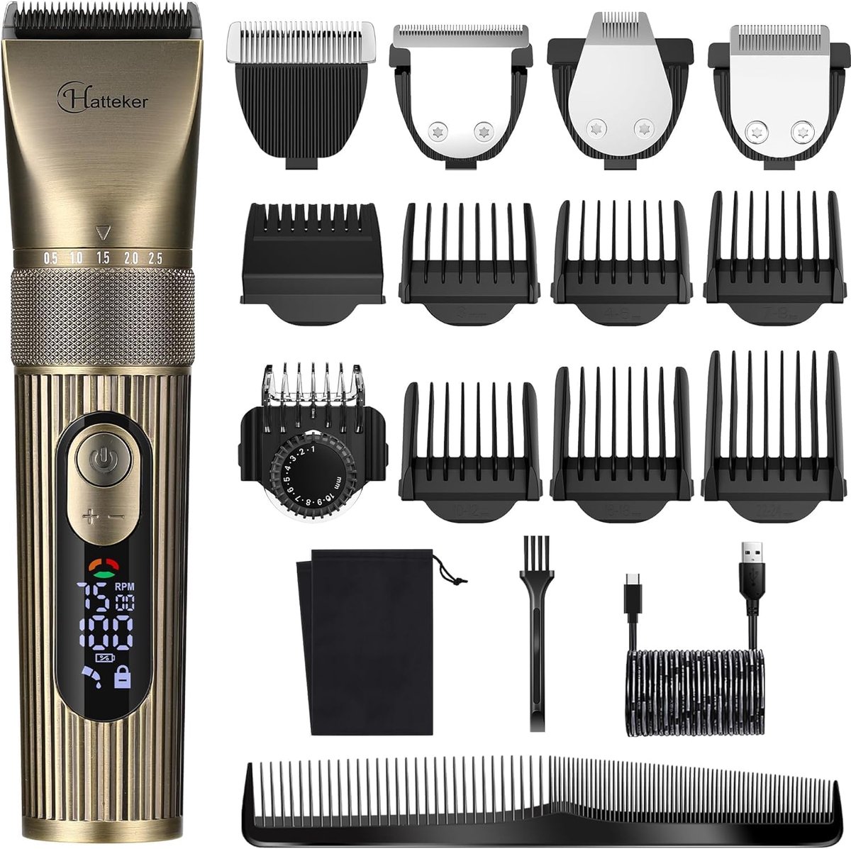 Professionele Draadloze Baardtrimmer en Haartrimmer 4 in 1 voor Mannen