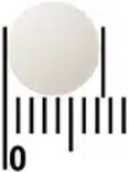 Een witte, ronde smelttablet met een maatverdeling.