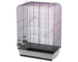 Vogelkooi - Parkietenkooi - kanarie kooi - exotenkooi - Zwart - 54 x 34 x 75 cm