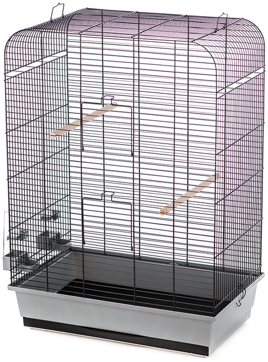 Cage à oiseaux Nina - Cage à perruches - Cage à canaris - Cage exotique - Zwart - 54 x 34 x 75 cm