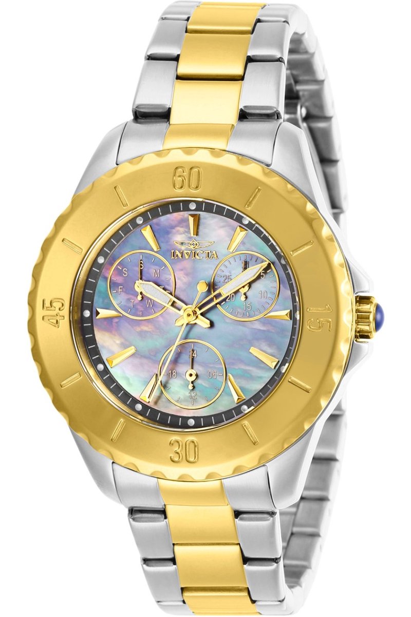 Invicta Angel 29112 Dames Horloge - Waterdicht - Analoog - Quartz Uurwerk - Roestvrij Staal met parelmoeren Wijzerplaat - 38mm