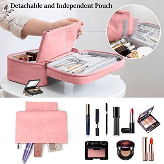 Selbro ® Cosmetische tas grote toilettas waterdichte toilettas voor reizen dames make-up tassen voor dames, roze