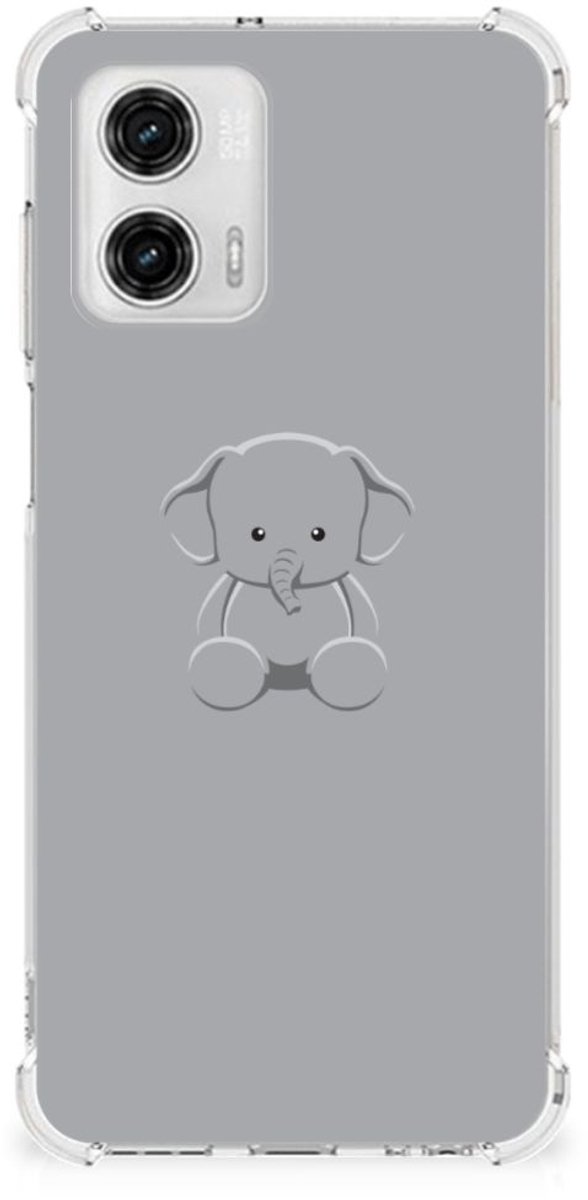 Motorola Moto G73 Stevig Bumper Hoesje Grijs Baby Olifant