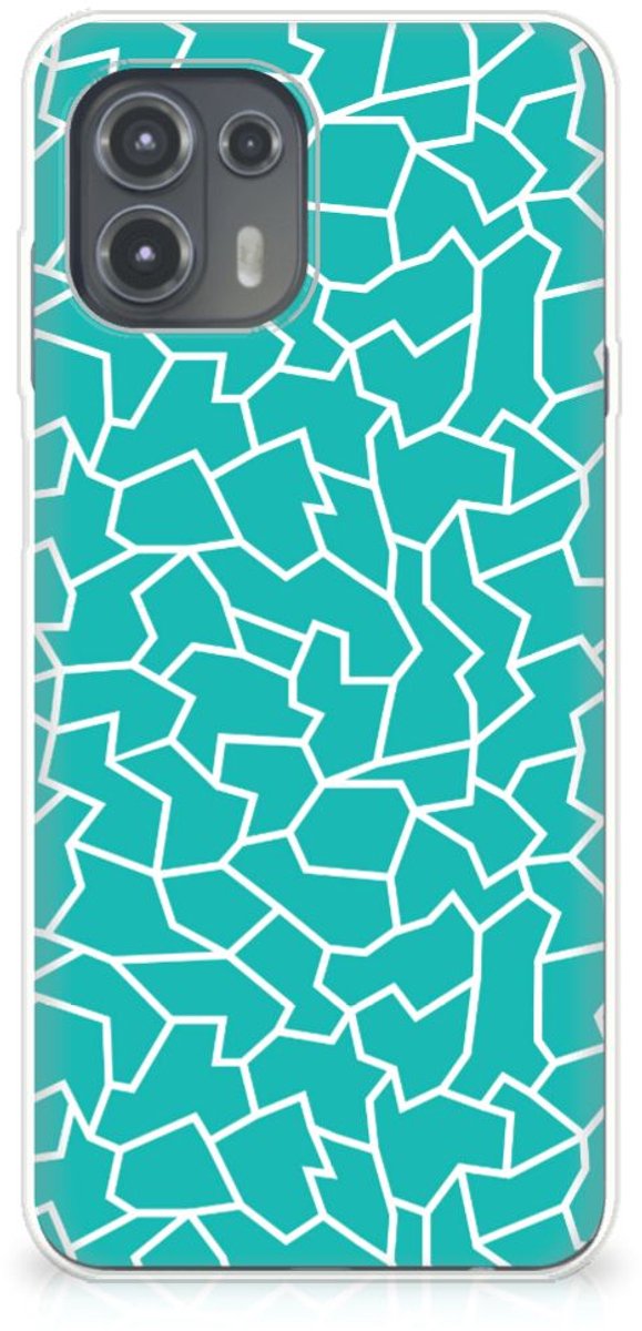 Motorola Edge 20 Lite Hoesje maken Cracks Blue