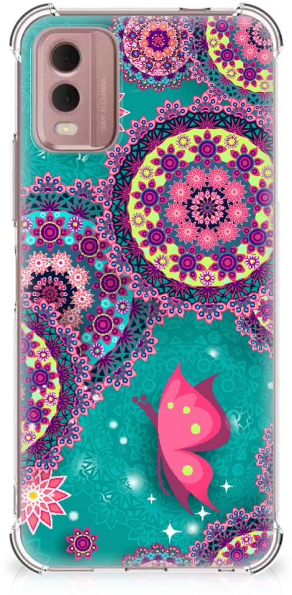 Nokia C32 Back Cover Cirkels en Vlinders