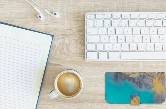 Coque pour iPhone 15 Plus Coque Téléphone Marbre Bleu Or