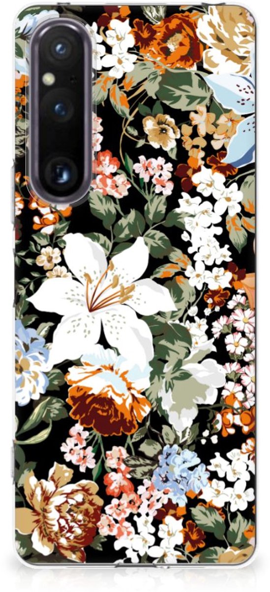 TPU Case voor Sony Xperia 1 V Dark Flowers