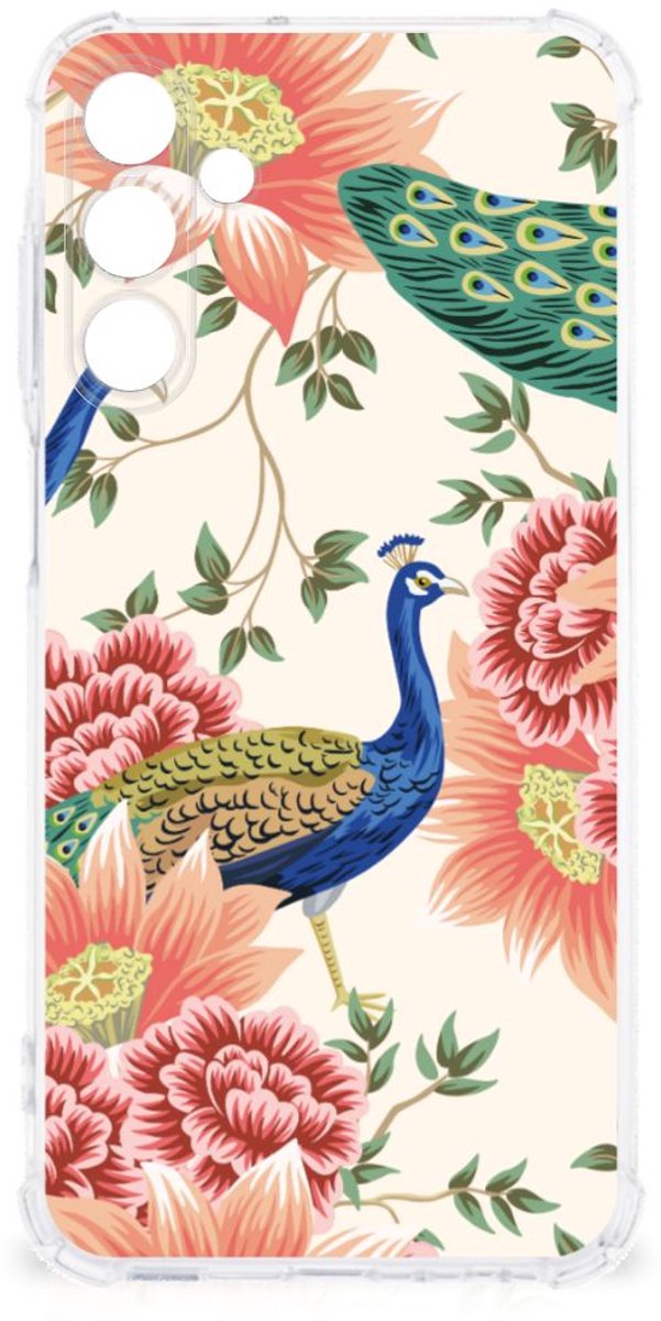Case Anti-shock voor Samsung Galaxy A15 Pink Peacock