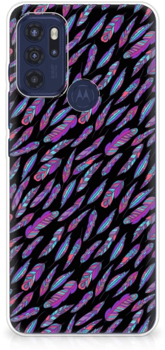 Motorola Moto G60s TPU bumper Feathers Color