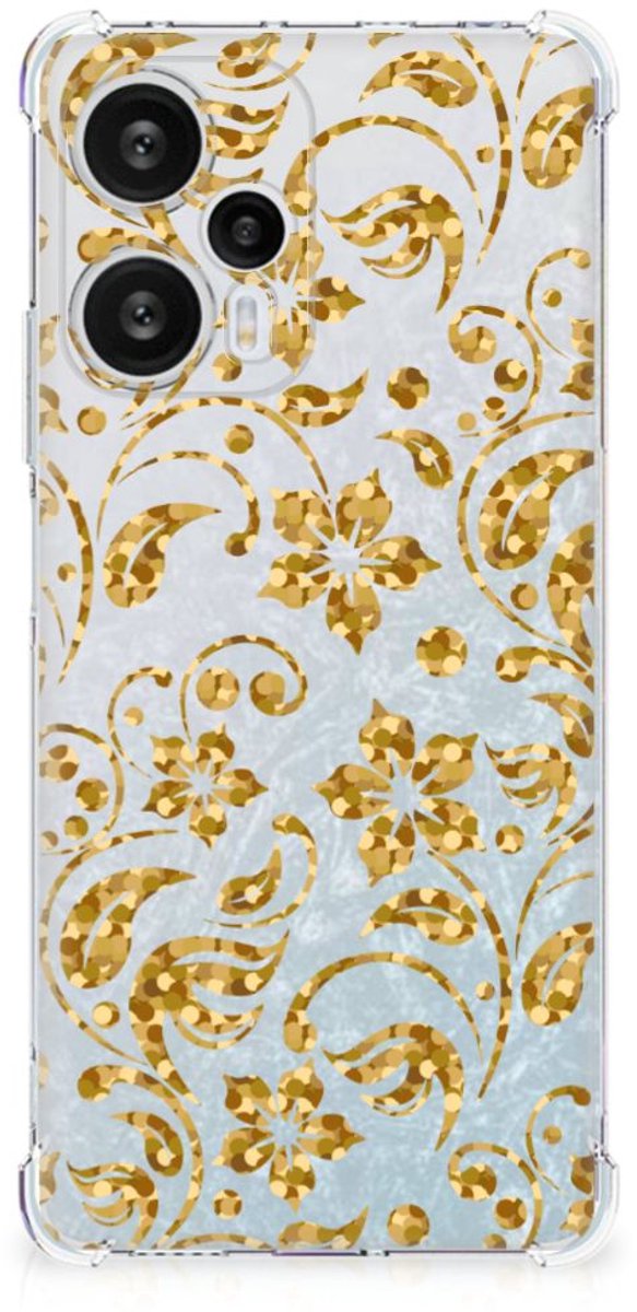 Xiaomi Poco F5 Case Gouden Bloemen