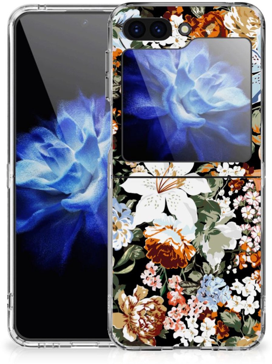 TPU Case voor Samsung Galaxy Z Flip 5 Dark Flowers