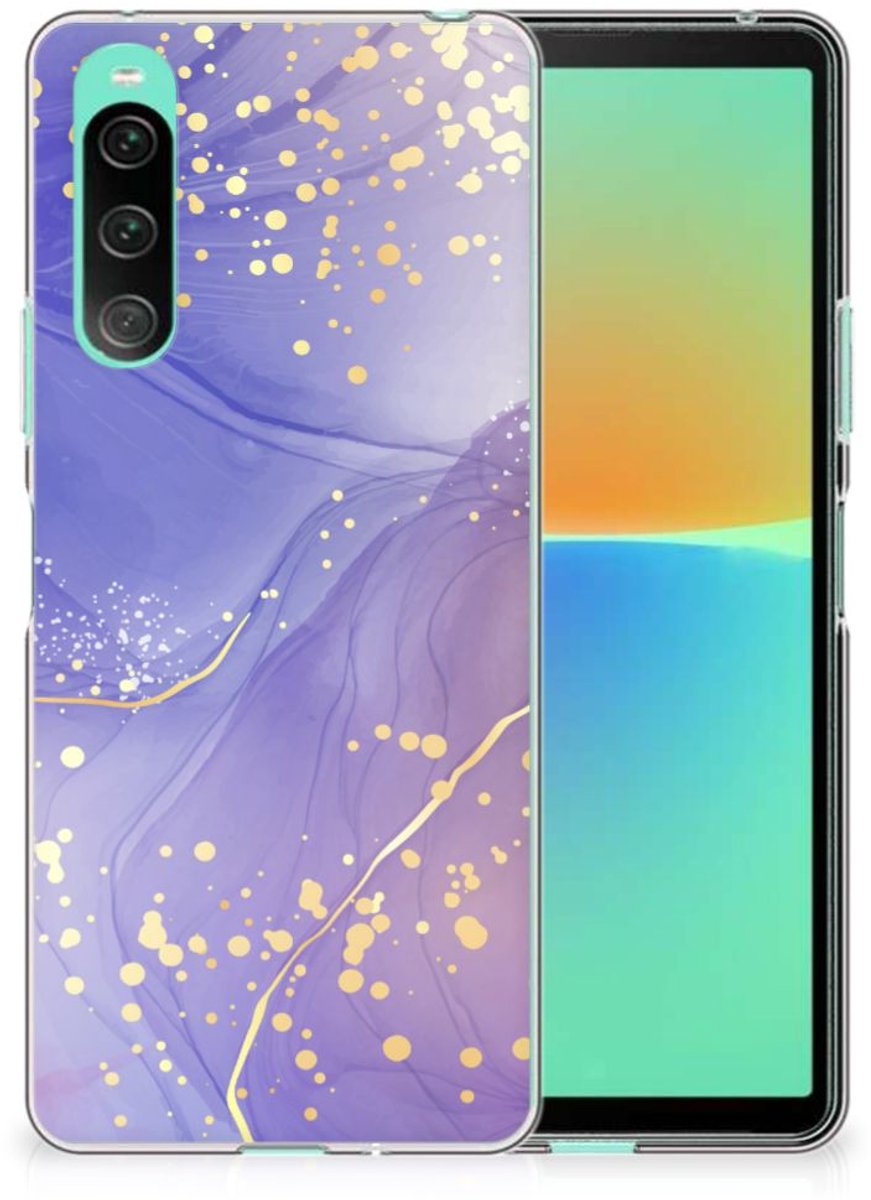 Hoesje maken voor Sony Xperia 10 V Watercolor Paars