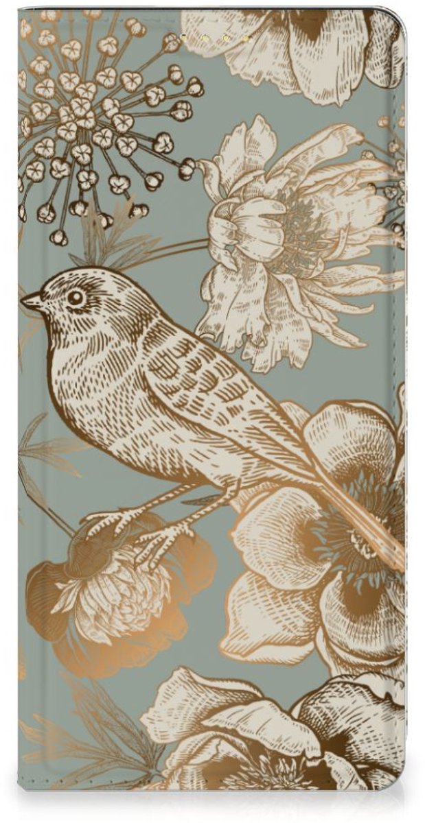 Smart Cover voor Xiaomi Redmi Note 13 5G Vintage Bird Flowers