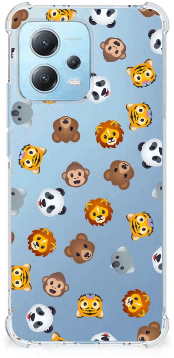 Doorzichtige Silicone Hoesje voor Xiaomi Redmi Note 12 5G Dieren Emojis