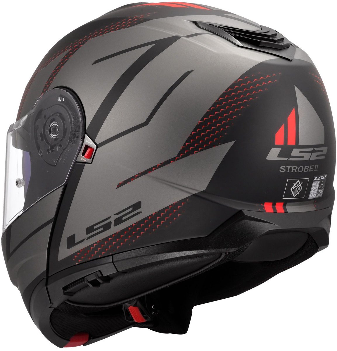 LS2 FF908 Strobe II Code Zwart Grijs 06 Systeemhelm - Maat M - Helm – foto 7