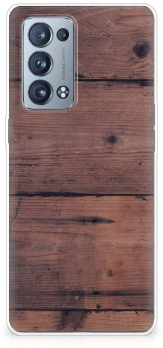 OPPO Reno 6 Pro Plus 5G Bumper Hoesje Old Wood