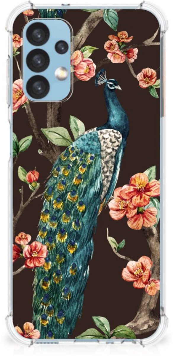 Samsung Galaxy A13 (4G) Case Anti-shock Pauw met Bloemen