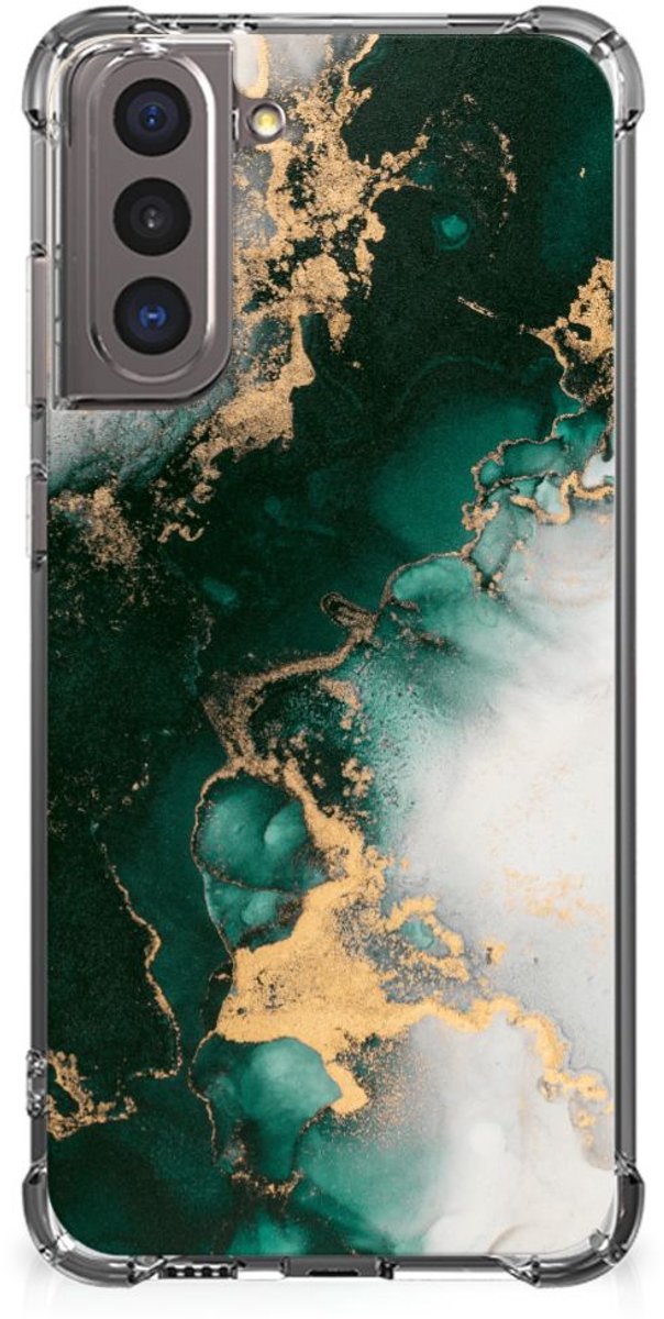 Anti-Shock Hoesje voor Samsung Galaxy S21 Marmer Groen
