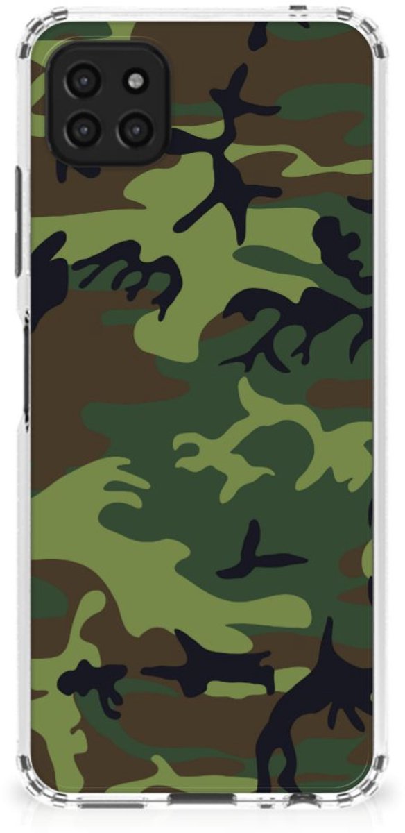 Samsung Galaxy A22 5G Doorzichtige Silicone Hoesje Army Dark