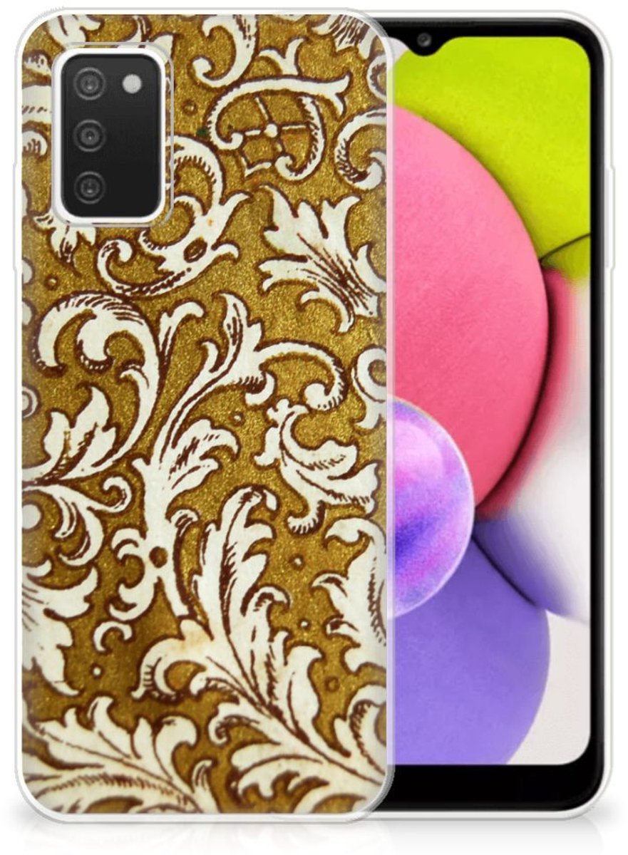 Siliconen Hoesje Samsung Galaxy A03S Barok Goud