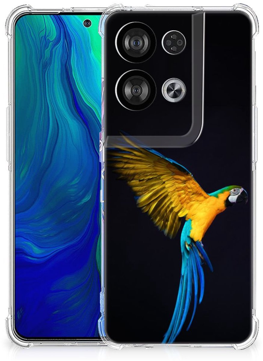 TPU Case Anti-Shock voor OPPO Reno8 Case Anti-shock Papegaai