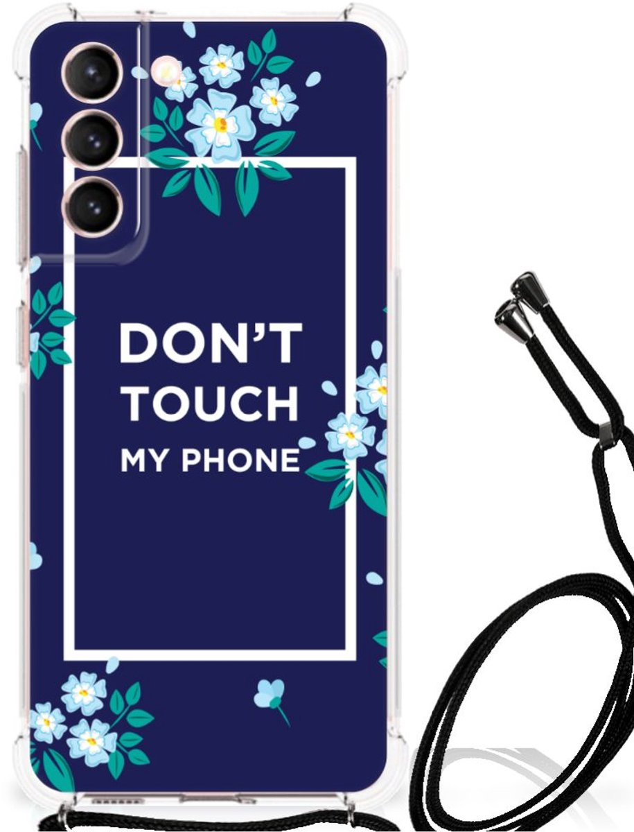 Samsung Galaxy S21 FE Anti Shock Case Flowers Blue DTMP