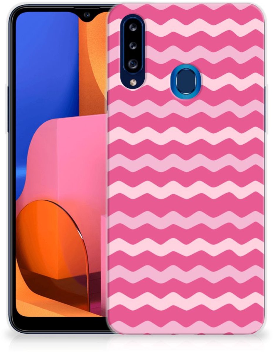 Samsung Galaxy A20s TPU bumper Waves Pink