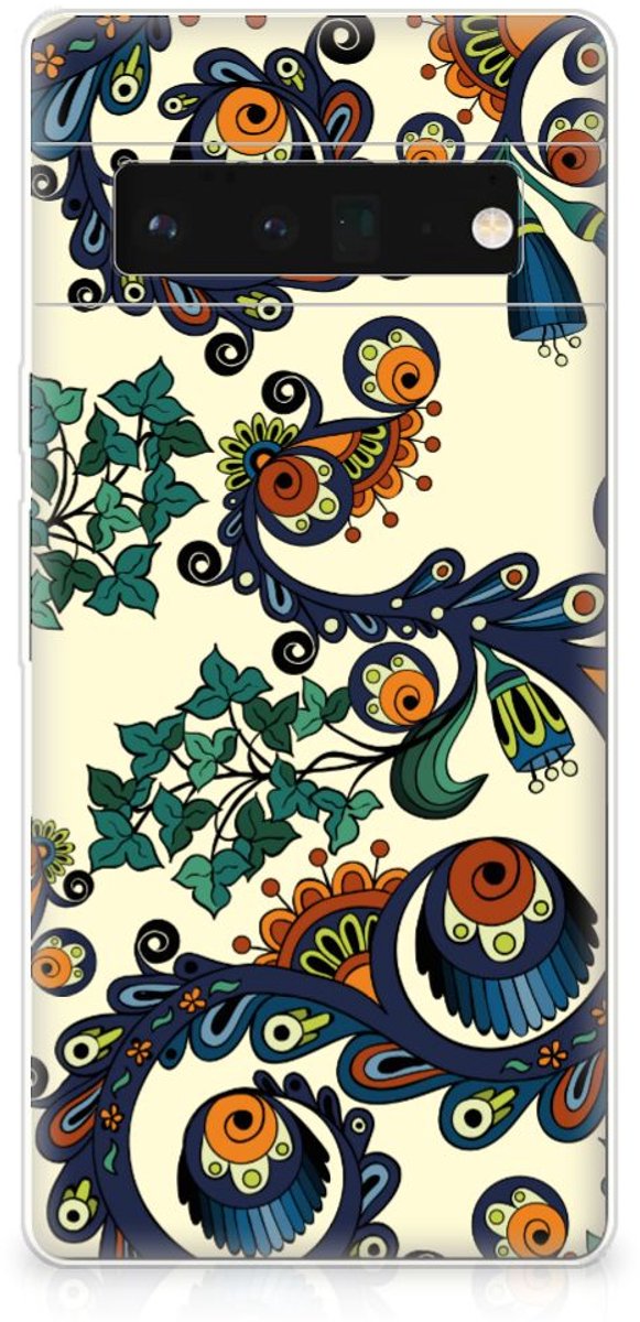 Back Cover voor Siliconen Hoesje Google Pixel 6 Pro Barok Flower