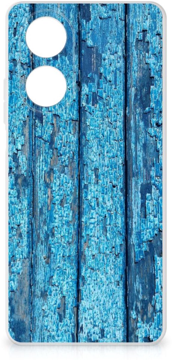 OPPO A58 4G Bumper Hoesje Wood Blue