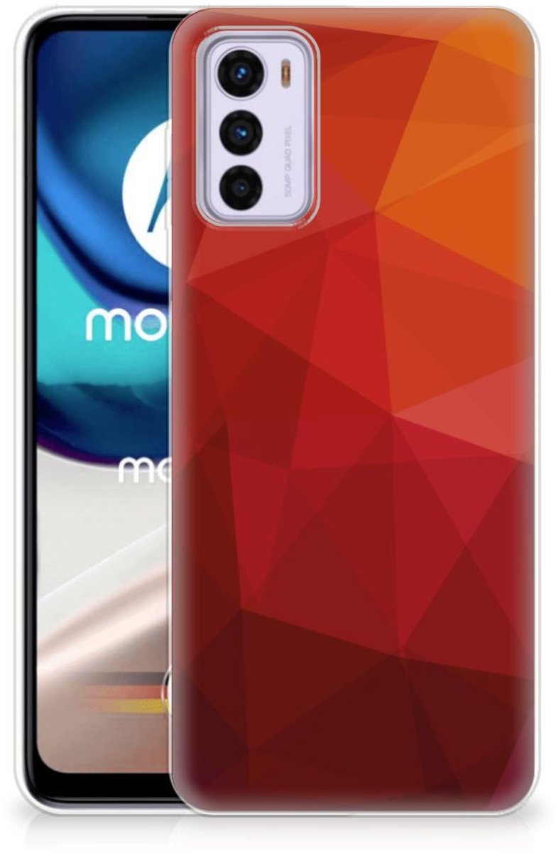 TPU Hoesje voor Motorola Moto G42 Polygon Red