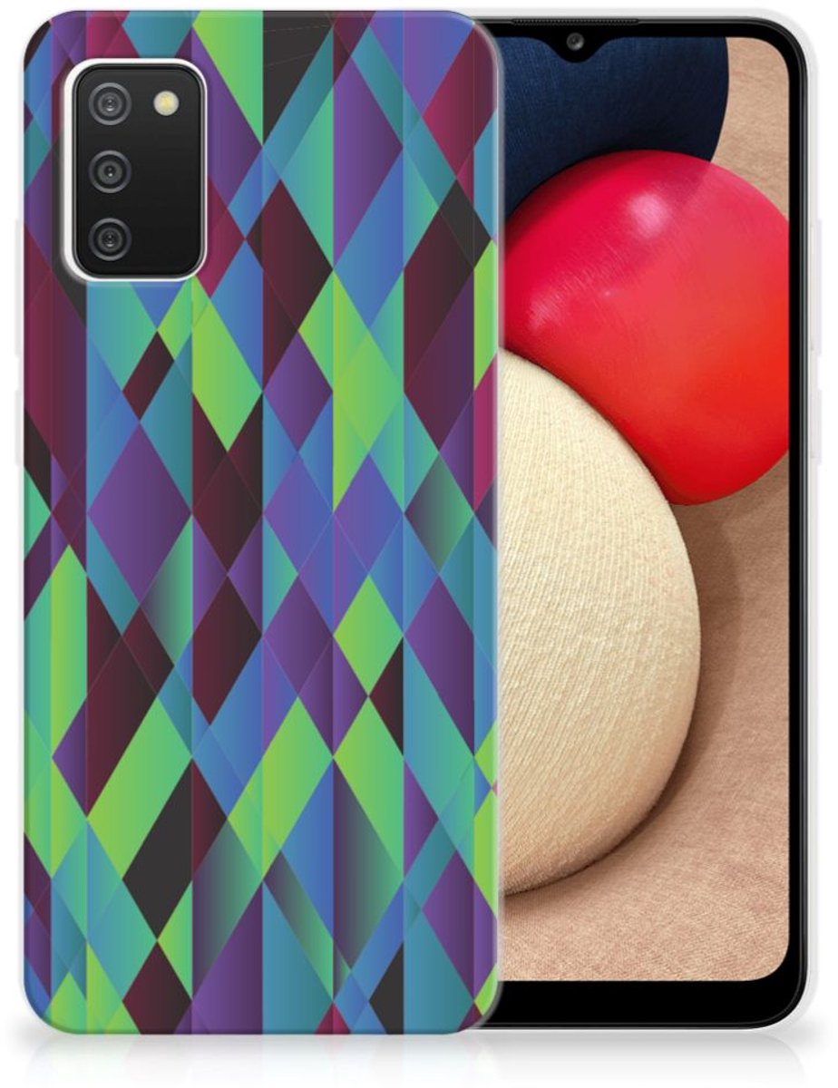 Samsung Galaxy A02s TPU Hoesje Abstract Green Blue