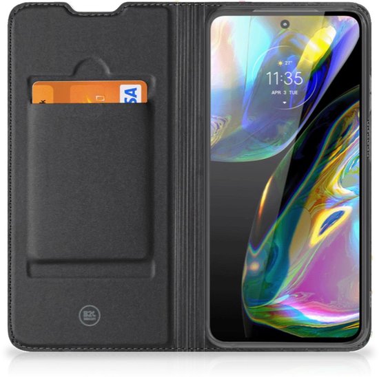 Bookcase avec citations Motorola Moto G52 | Coque Smartphone Moto G82 Cadeaux pour Filles Donut