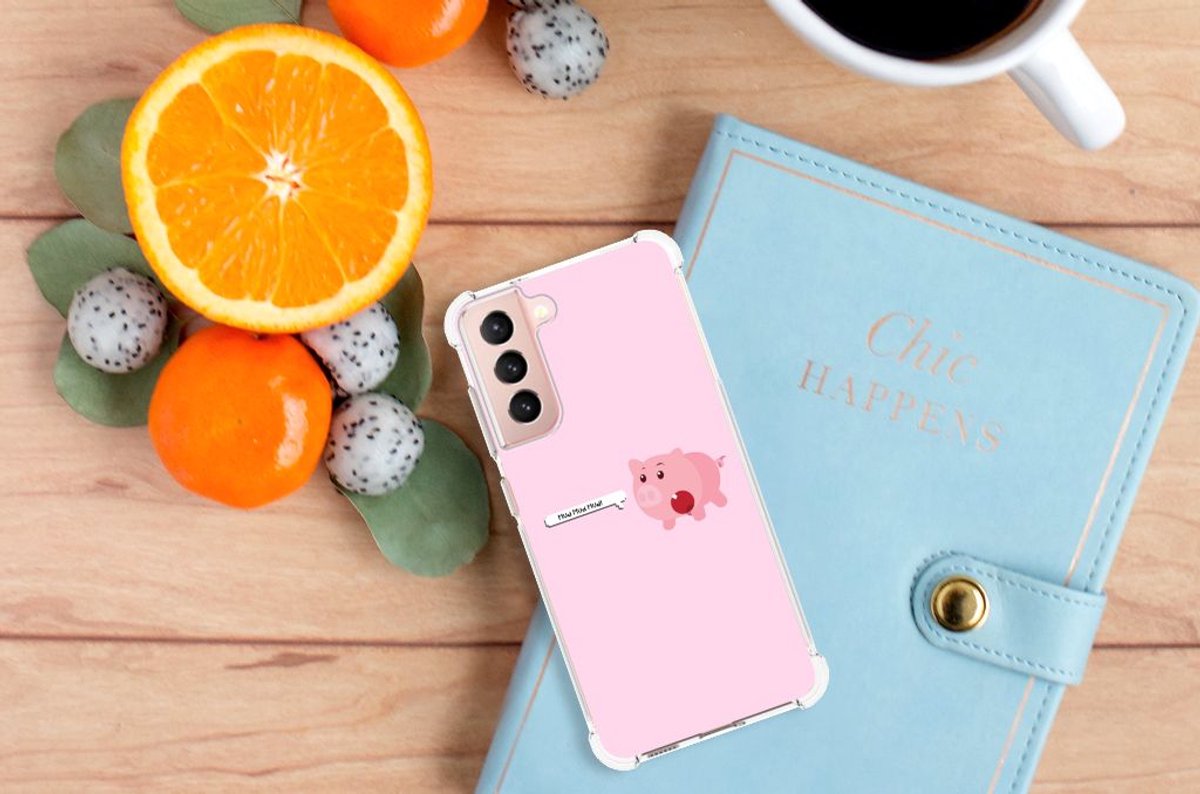 Samsung Galaxy S21 FE Stevig Bumper Hoesje Pig Mud