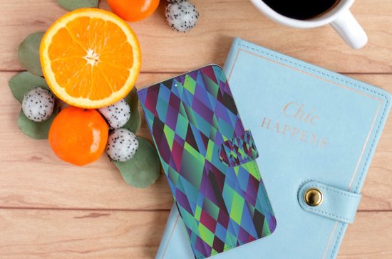 Bookcase OPPO A15 Case Abstract Vert Blue