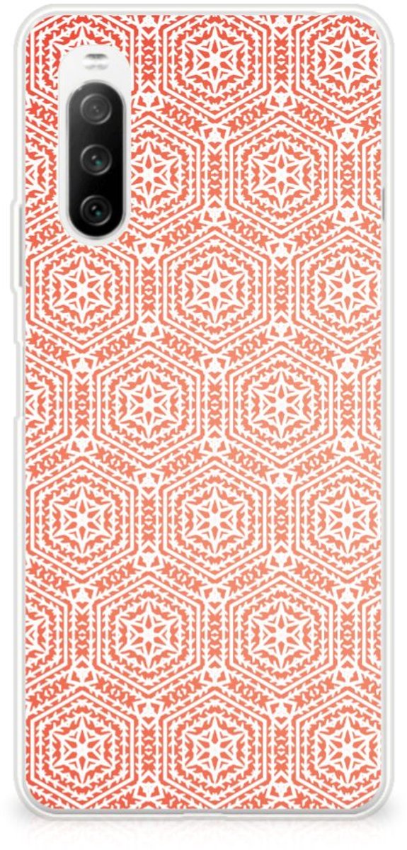 Back Cover voor Sony Xperia 10 III TPU bumper Pattern Orange