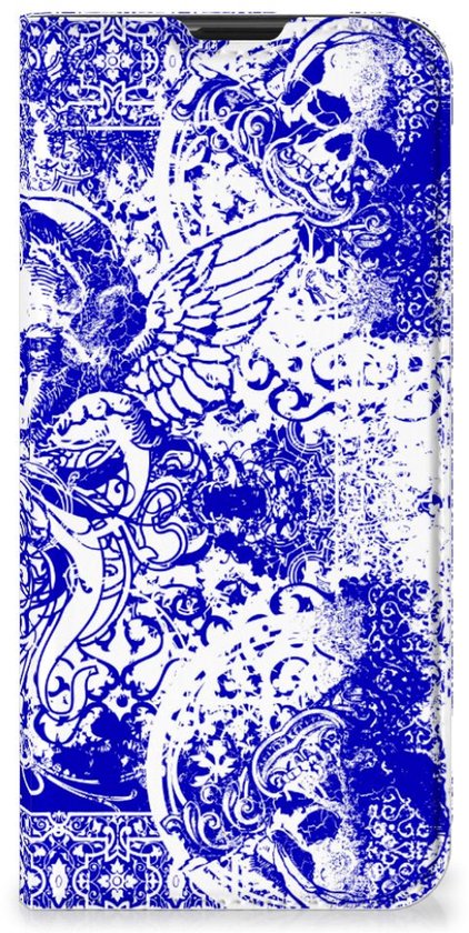 Coque Smartphone Nokia G10 | Étui style livre G20 Angel Skull Blue