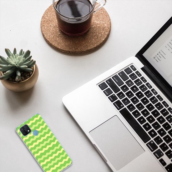 Silicone Gel Case pour OPPO A15 Coque Téléphone Green Waves