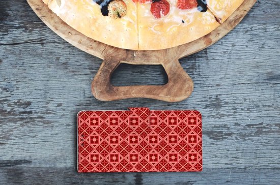 Coque Téléphone OnePlus 9 Pro PU Premium Housse pour Batik Rouge