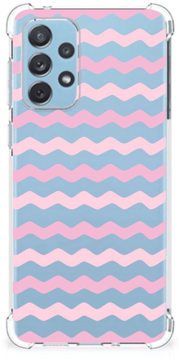 Samsung Galaxy A73 Doorzichtige Silicone Hoesje Waves Roze