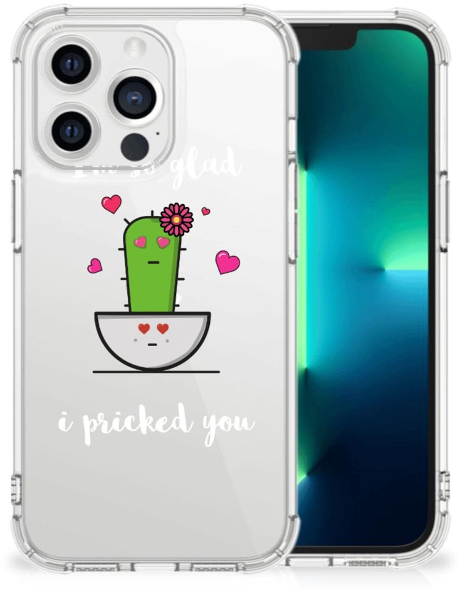 Apple iPhone 13 Pro Stevig Bumper Hoesje Cactus Glad