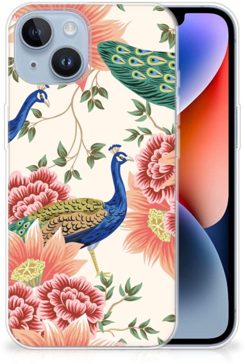 TPU Hoesje voor Apple iPhone 14 Pink Peacock
