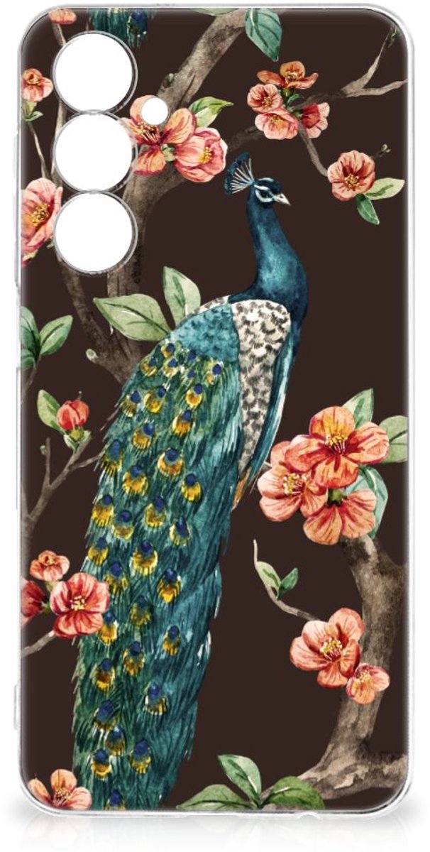 Samsung Galaxy A54 5G TPU Hoesje Pauw met Bloemen