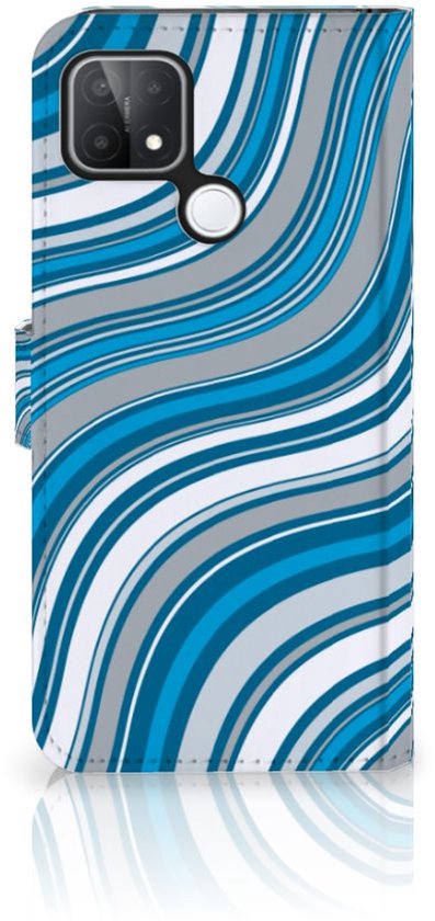 Étui à livres OPPO A15 Étui Vagues Blue