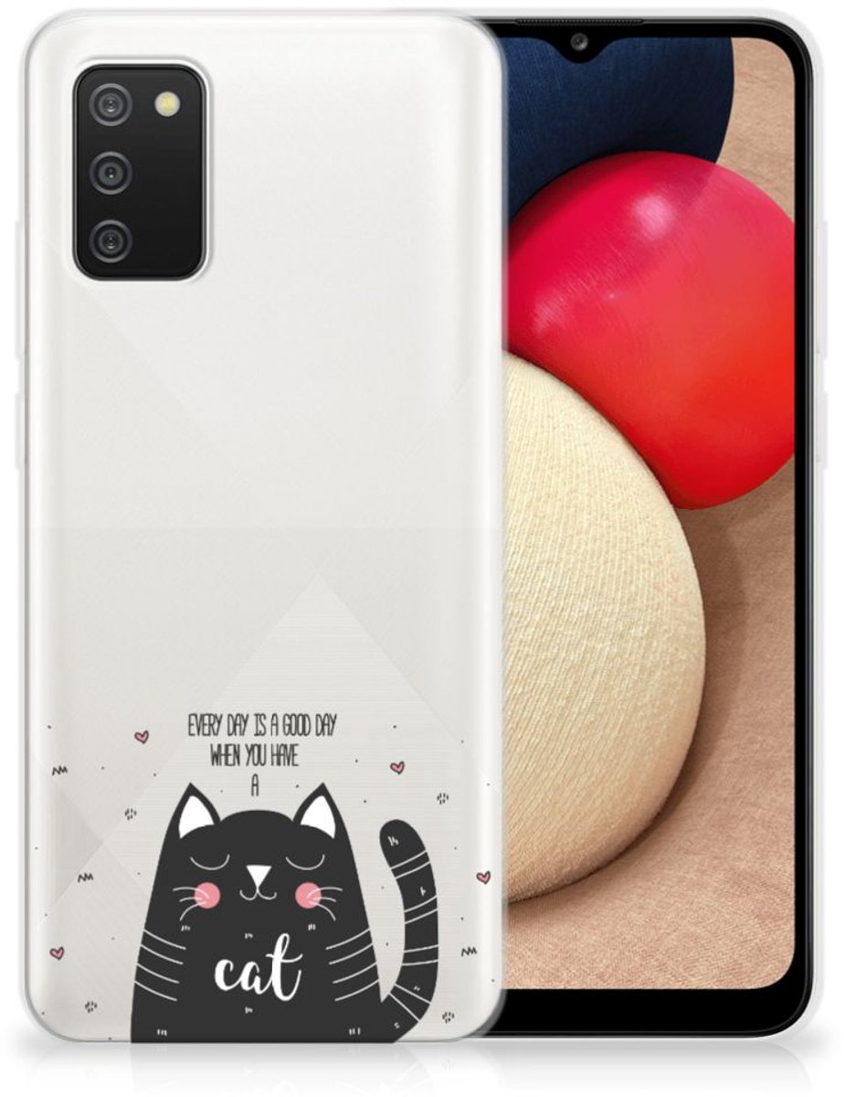 Samsung Galaxy A02s Telefoonhoesje met Naam Cat Good Day