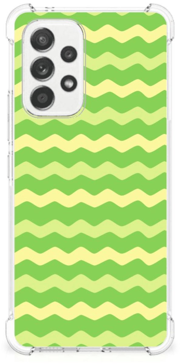 Samsung Galaxy A53 5G Doorzichtige Silicone Hoesje Waves Green
