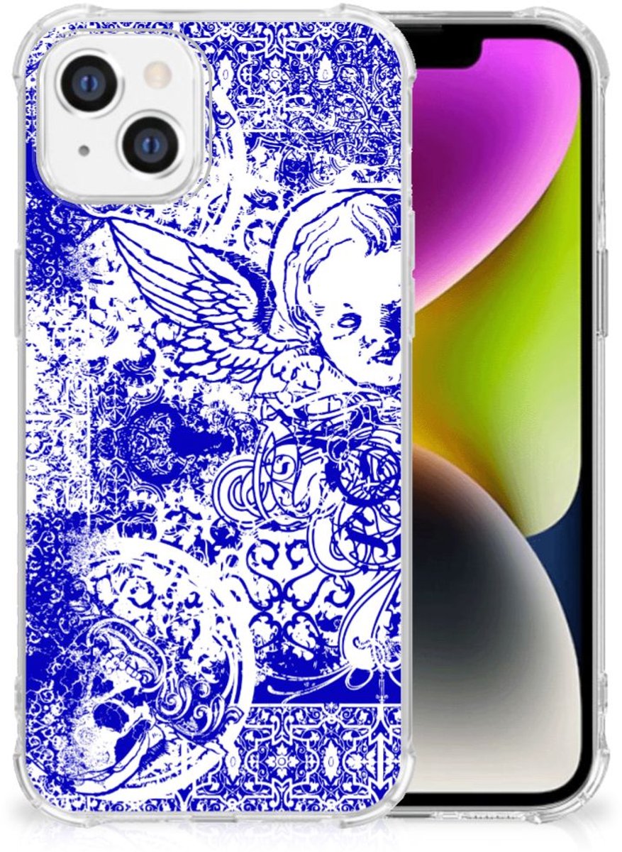 Extreme Case iPhone 14 Angel Skull Blauw