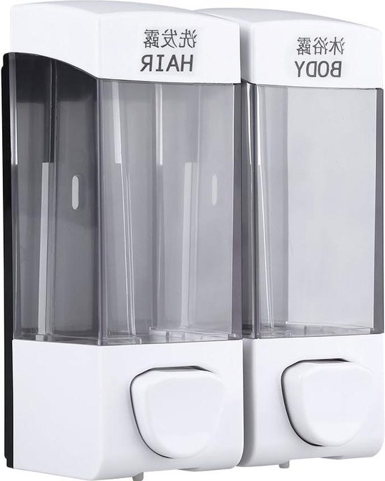 Handmatige handzeepdispenser Wandmontage Dubbele vloeibare shampoo Douchegeldispenser voor hotel 200mlx2 kopen vanaf een prijs van 18