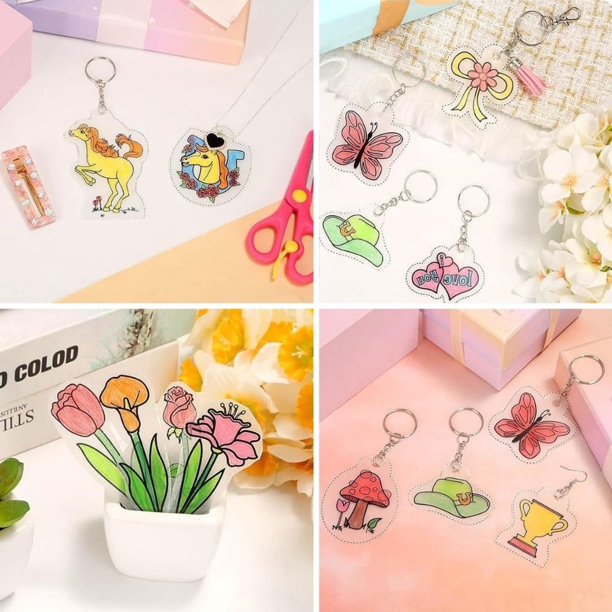Krimpfolie vellen - 10 Stuks - krimpie dinkie - Sieraden maken - Knutselen - Sleutelhanger - Voor volwassenen & kinderen — afbeelding 6