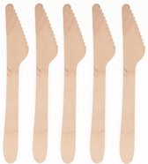 Couverts en bois couteaux jetables 50x pièces