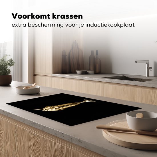 KitchenYeah® Protection plaque induction 80.2x52.2 cm - Milkshake - Or - Boire - Noir - Protege plaque de cuisson - Couvre plaque induction - Protecteur d'induction - Cuisine